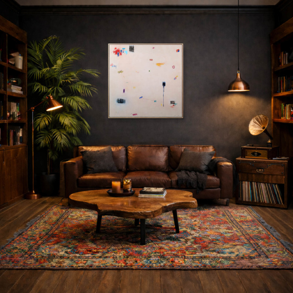 Chasing Colours by Manel, original painting, in room