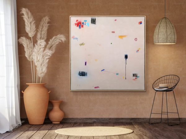 Chasing Colours by Manel, original painting, in room