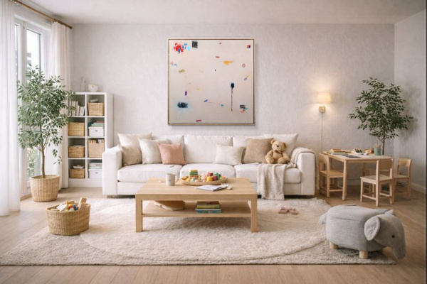 Chasing Colours by Manel, original painting, in room