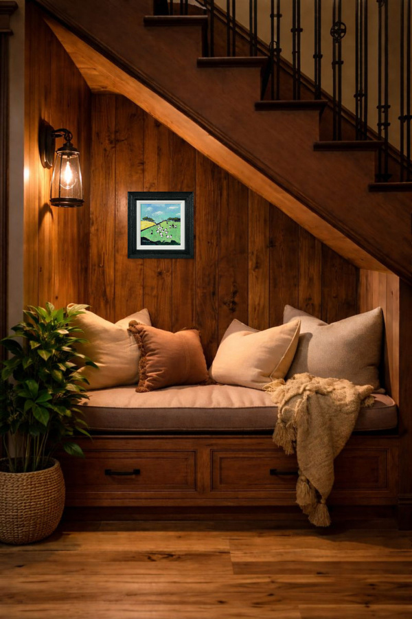 New Starter by David Alderman, original painting, in room