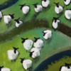 Incomers by David Alderman, original painting, detail