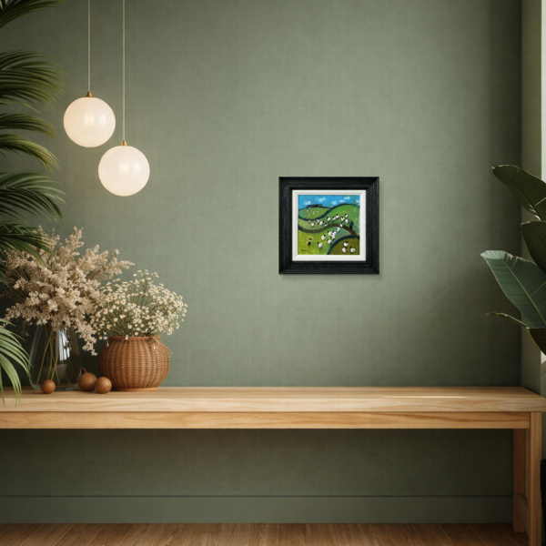 Incomers by David Alderman, original painting, in room