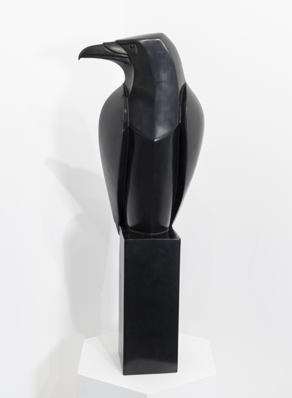 Paul Harvey – Raven (Black Metal Finish) – sculpture