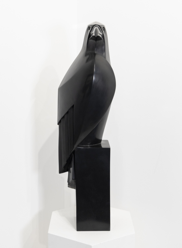 Paul Harvey – Raven (Black Metal Finish) – sculpture view