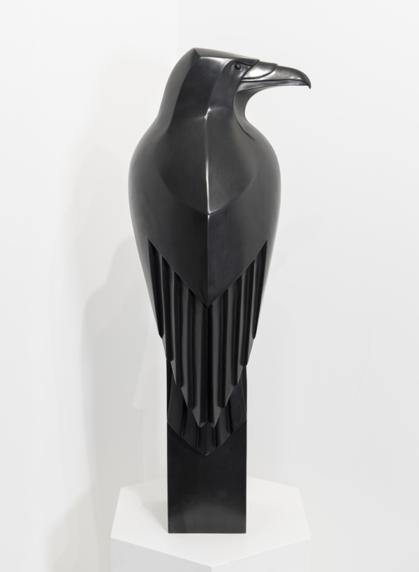 Paul Harvey – Raven (Black Metal Finish) – sculpture view