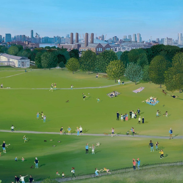 Greenwich Park by Jenni Murphy, limited edition print, detail