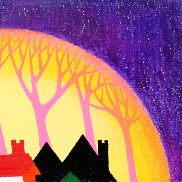 Our Sunrise Bubble by Sunita Khedekar, original painting, detail