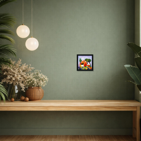 Our Happy Place by Sunita Khedekar, original painting, in room