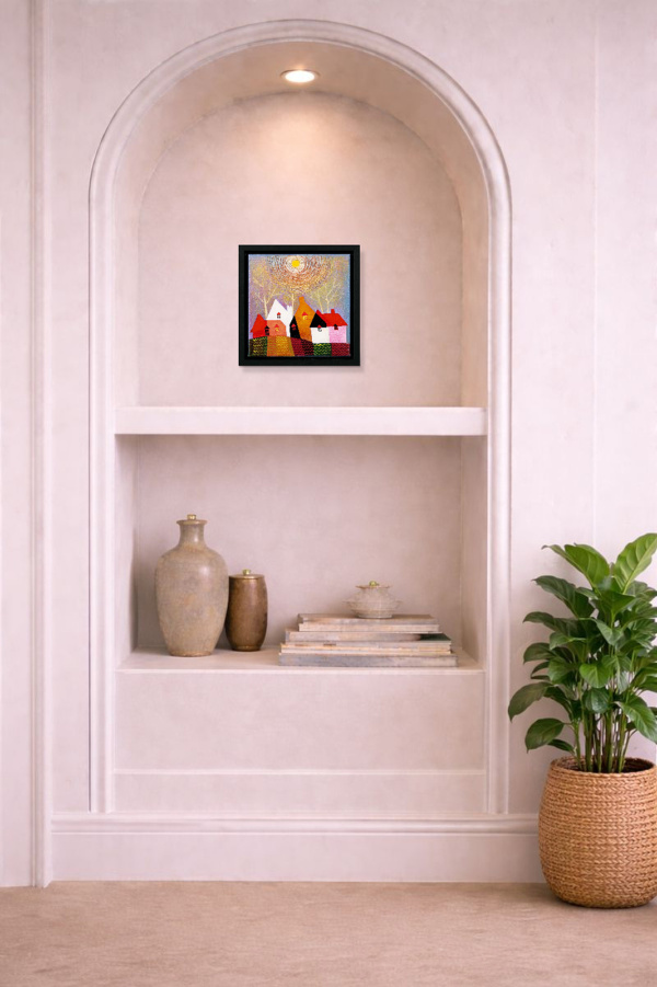 Warmth by Sunita Khedekar, original painting, in room