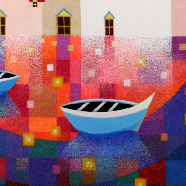 Moonrise by Sunita Khedekar, original painting, detail
