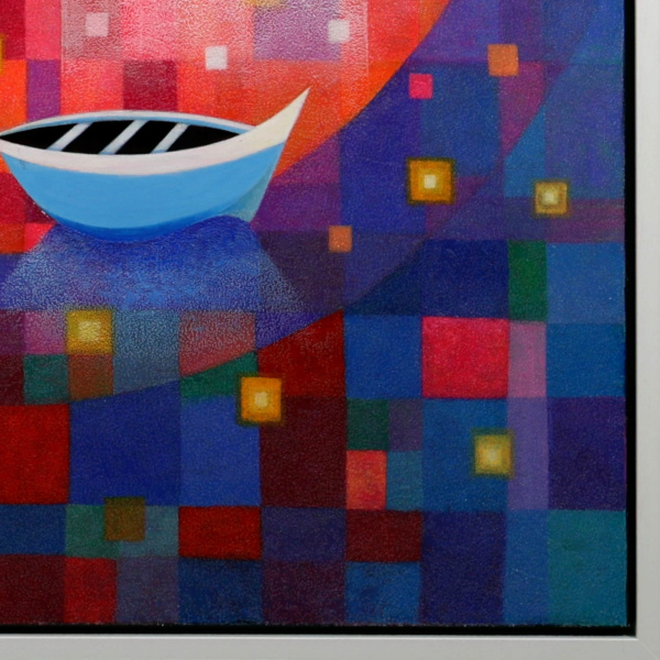 Moonrise by Sunita Khedekar, original painting, detail