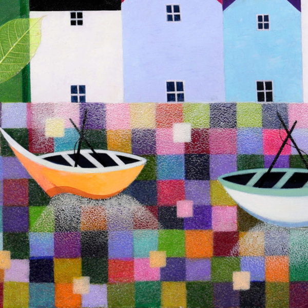 Flower Meadow by Sunita Khedekar, original painting, detail