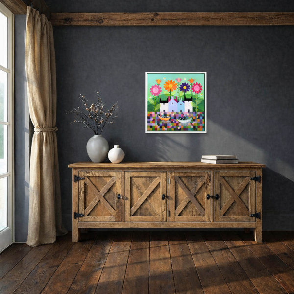 Flower Meadow by Sunita Khedekar, original painting, in room
