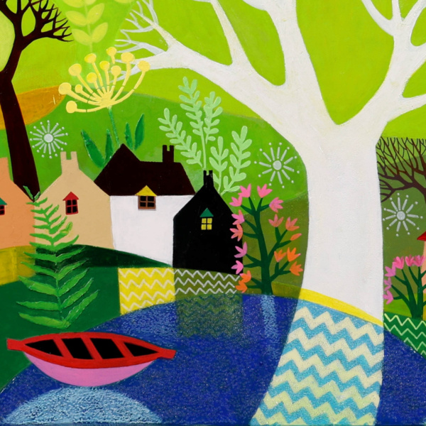 Mandala Forest by Sunita Khedekar, original painting, detail