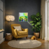 Mandala Forest by Sunita Khedekar, original painting, in room