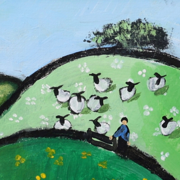 Where’s He Going? by David Alderman, original painting, detail
