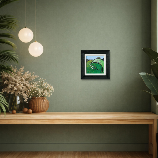 Where’s He Going? by David Alderman, original painting, in room