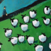She’s Behind You! by David Alderman, original painting, detail