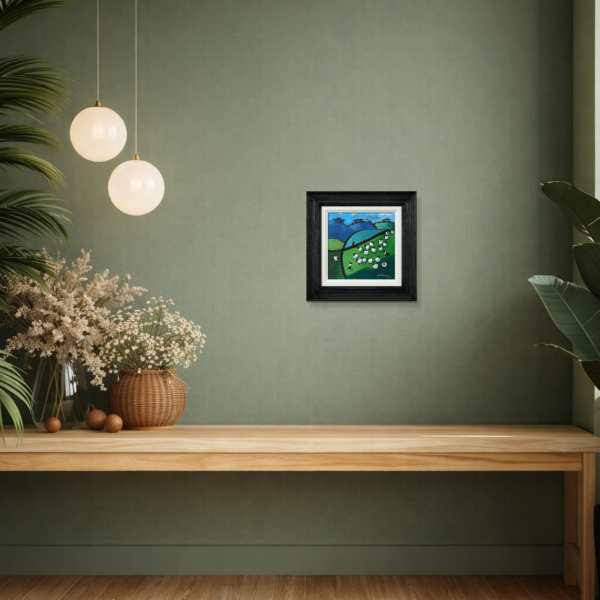 She’s Behind You! by David Alderman, original painting, in room