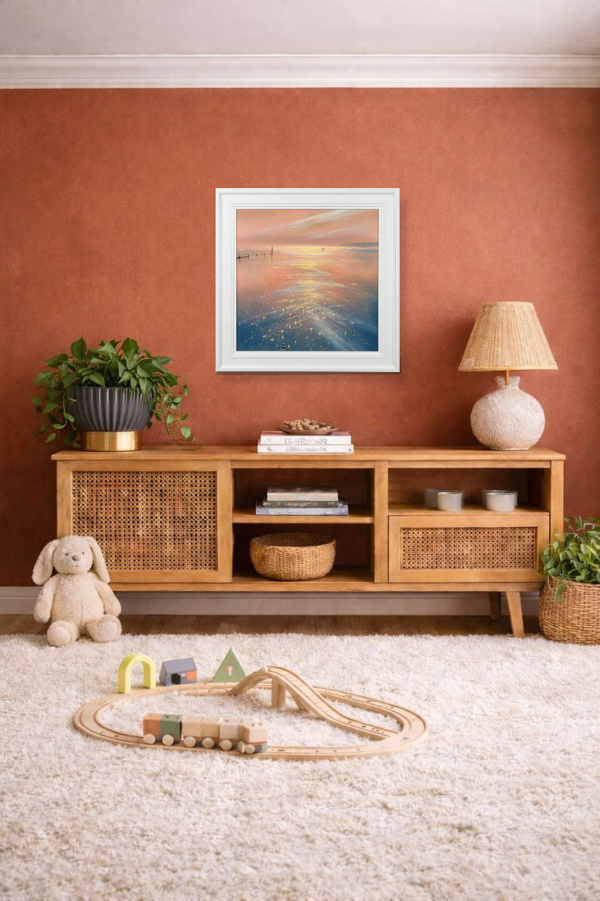 Retreating Tide by Ben Payne, original painting, in room