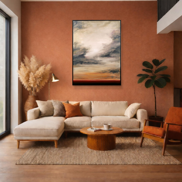 When The Light Returns by Rubén Calatayud (Arken), original painting, in room