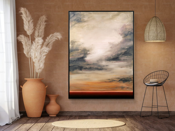 When The Light Returns by Rubén Calatayud (Arken), original painting, in room