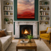 Ember Sky by Rubén Calatayud (Arken), original painting, in room