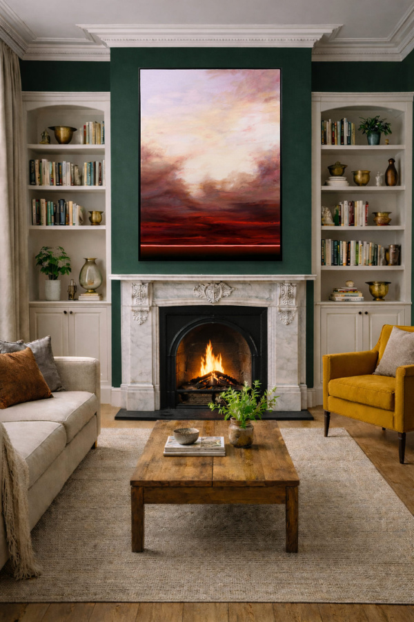 Breaking Through by Rubén Calatayud (Arken), original painting, in room