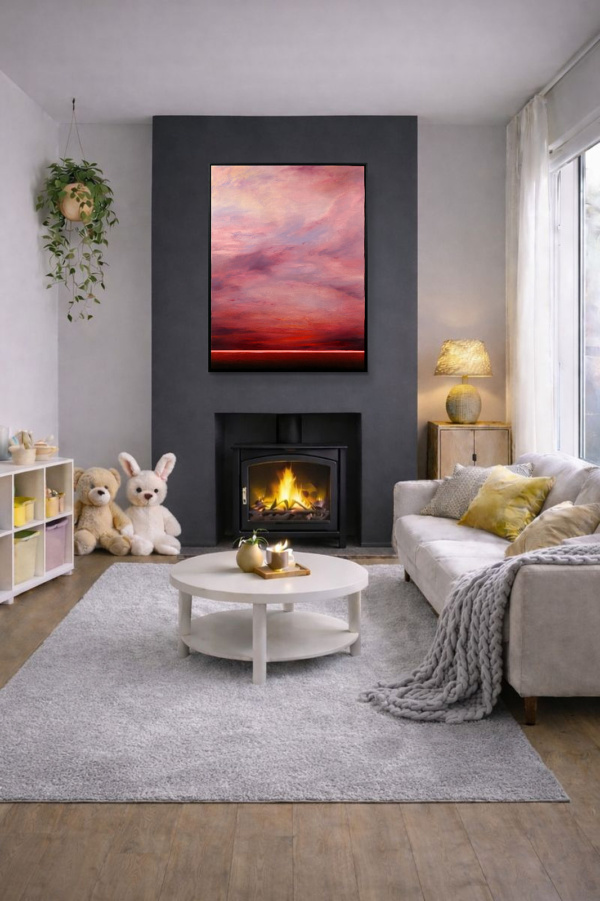 Evening Bloom by Rubén Calatayud (Arken), original painting, in room