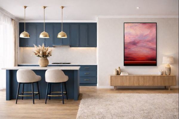 Evening Bloom by Rubén Calatayud (Arken), original painting, in room