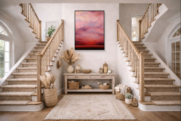 Evening Bloom by Rubén Calatayud (Arken), original painting, in room