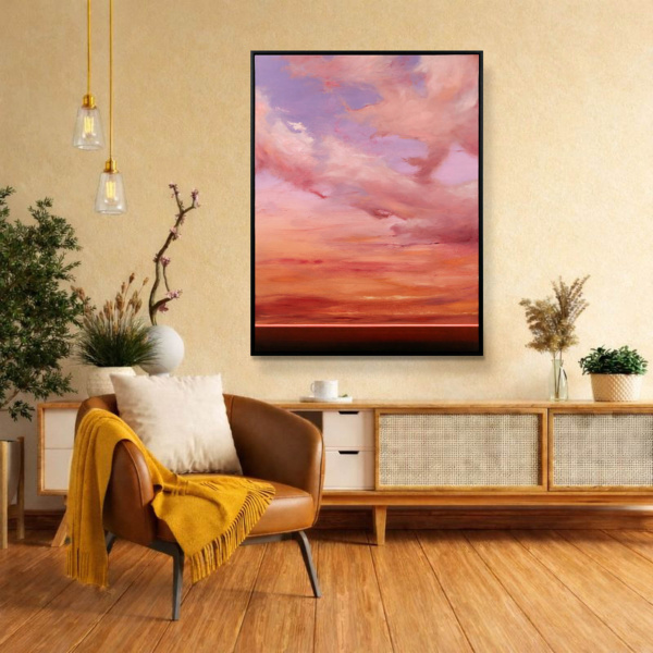 Celestial Light by Rubén Calatayud (Arken), original painting, in room