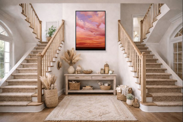 Celestial Light by Rubén Calatayud (Arken), original painting, in room