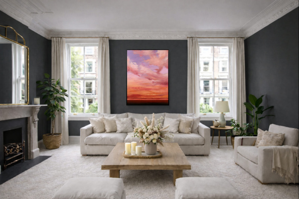 Celestial Light by Rubén Calatayud (Arken), original painting, in room