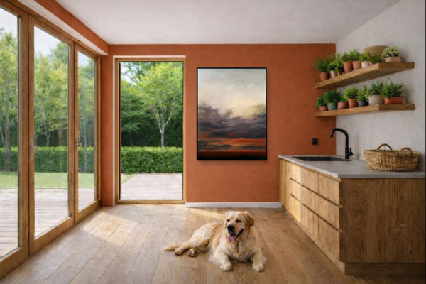 Whispers Of Light by Rubén Calatayud (Arken), original painting, in room