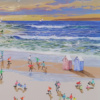 Sunset Games II by Paola Cassais, original painting, detail