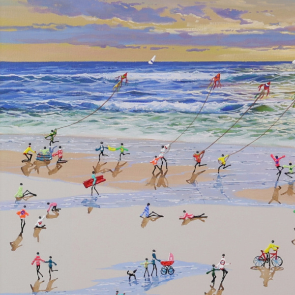 Sunset Games II by Paola Cassais, original painting, detail