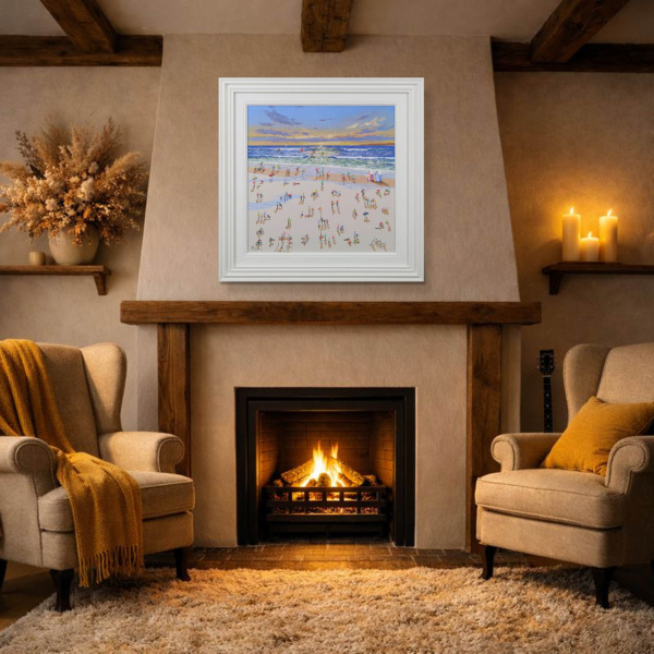 Sunset Games II by Paola Cassais, original painting, in room