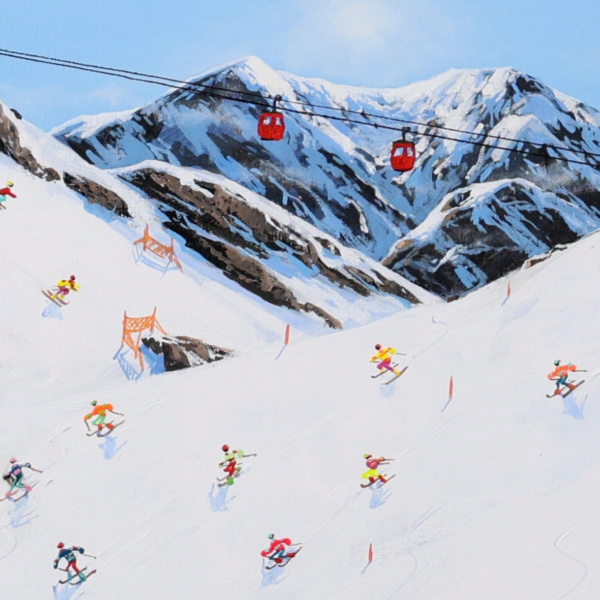 Distant Gondolas by Paola Cassais, original painting, detail