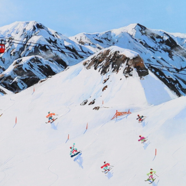Distant Gondolas by Paola Cassais, original painting, detail
