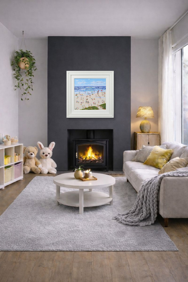 Our Beach by Paola Cassais, original painting, in room