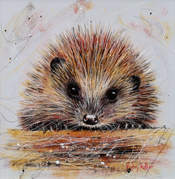 Harry The Hedgehog by Ruby Keller, original painting