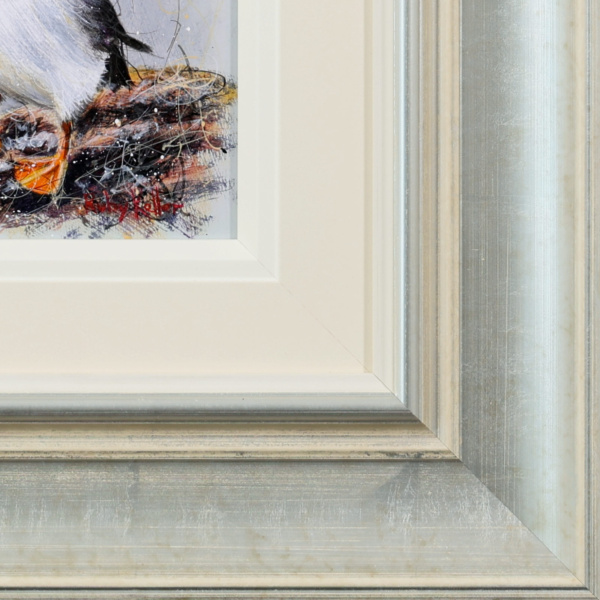 Paola The Puffin by Ruby Keller, original painting, detail
