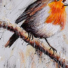 Robbie Robin by Ruby Keller, original painting, detail