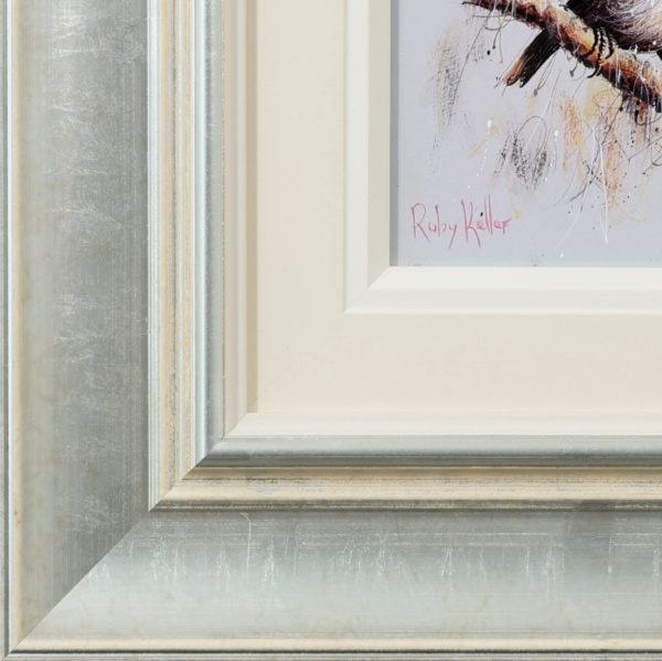 Robbie Robin by Ruby Keller, original painting, detail
