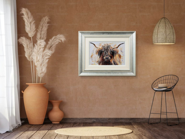You Were Saying? by Ruby Keller, original painting, in room