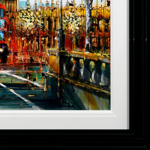 London In Motion by Simon Wright, original painting, detail