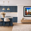 London In Motion by Simon Wright, original painting, in room