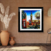 London In Motion by Simon Wright, original painting, in room