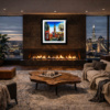 London In Motion by Simon Wright, original painting, in room